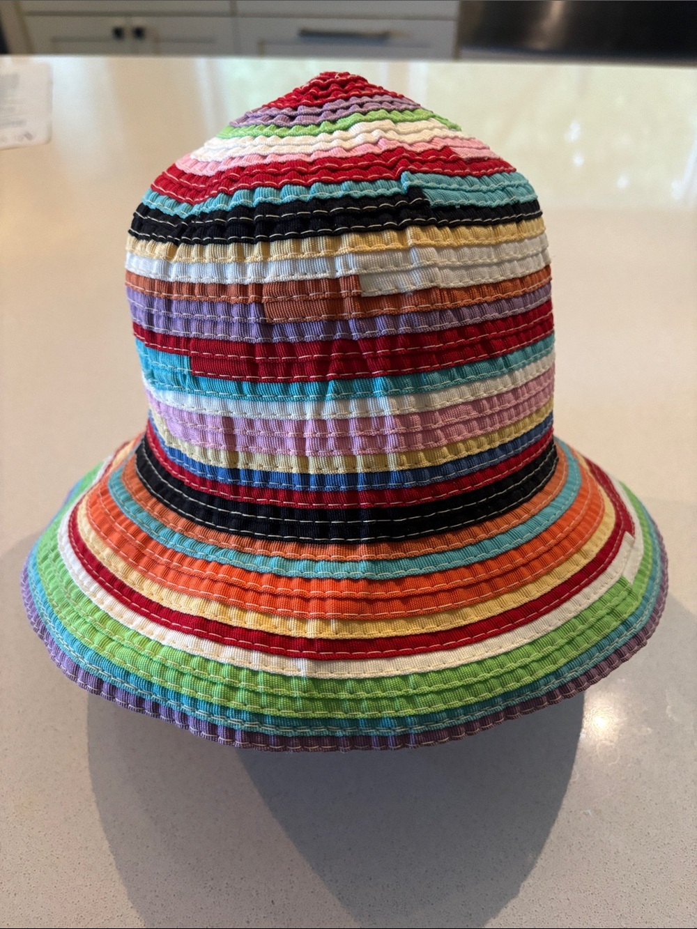 Filippo Catarzi Multicolor Ribbon Striped Bucket Hat from Italy